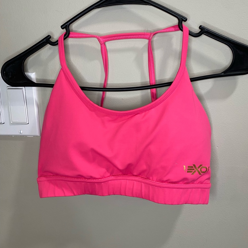 EXO women’s sports bra, hot pink, size L